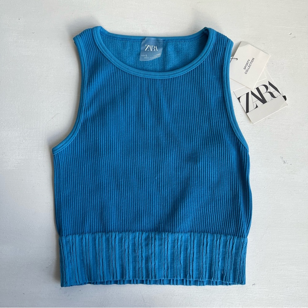 Zara blue sleeveless top NWT size 12-14